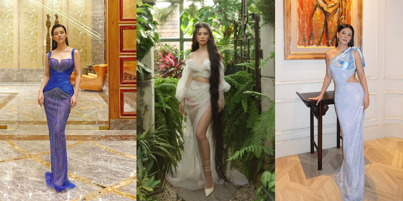 Những mẫu đầm cắt xẻ khéo léo giúp Bùi Lan Hương khoe dáng gợi cảm